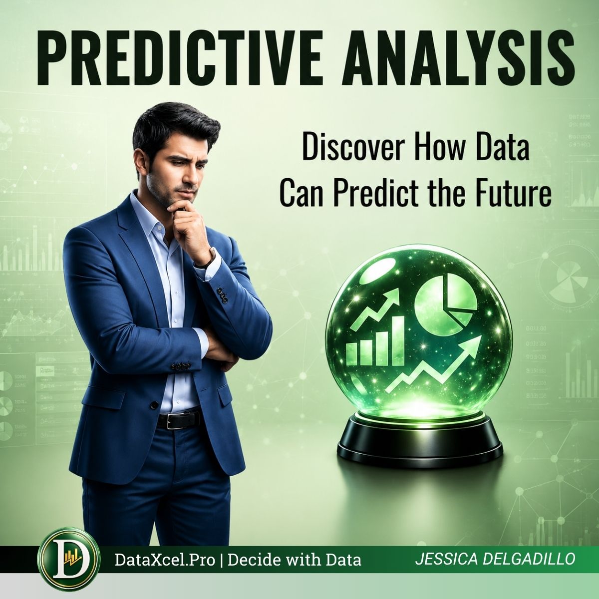 Professional analyzing business data through predictive analytics to anticipate trends and identify business opportunities.